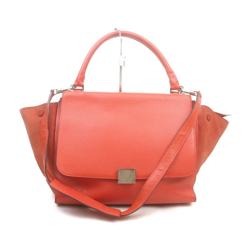 AUTHENTIC CELINE Hand Bag Red Leather - Picture 3 of 12